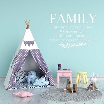 Family Like Branches on A Tree. We May Grow in Different Directions, Yet Our Roots Remain As One Wall Decals Nspired Motivated Positive Focused Wall Art Vinyl Wall Decal for Home Bedroom Living Room D