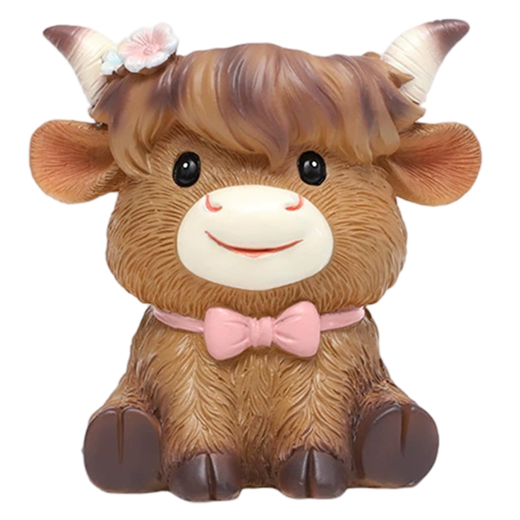 Monwssoe Style 1 Highland Cow Planter, Cute Cow Planter Figurine For Indoor Outdoor Garden Decor,