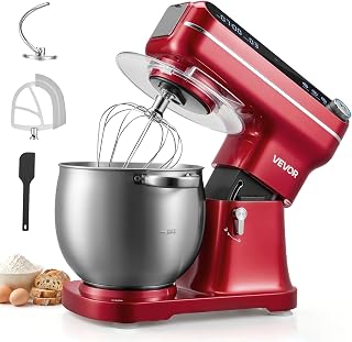 VEVOR 7.4 Qt Tilt Head Stand Mixer 500W Metal Electric Dough Mixer | 12 Speeds Food Kitchen Mixer with Stainless Steel Bowl, Splash Guard, Dough Hook, Whisk, Beater, for Baking Mixing