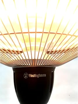 Westinghouse Table Top Outdoor Electric Patio Heater with Aluminum Reflector, Water Resistant, Auto Shut Off Tip Over Switch & Overheat Protection, Infrared Heater for Balcony, Backyard, Deck, More