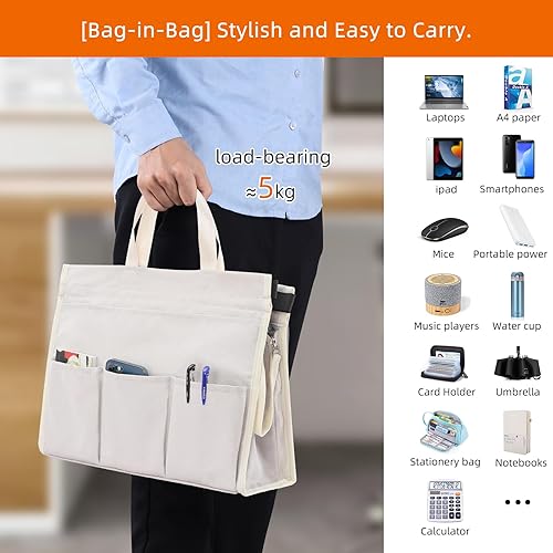 Miniatura 6 de MASTLU Bolsa de almacenamiento para colgar debajo del escritorio, organizador de escritorio, bolsa de almacenamiento lateral de oficina, compatible