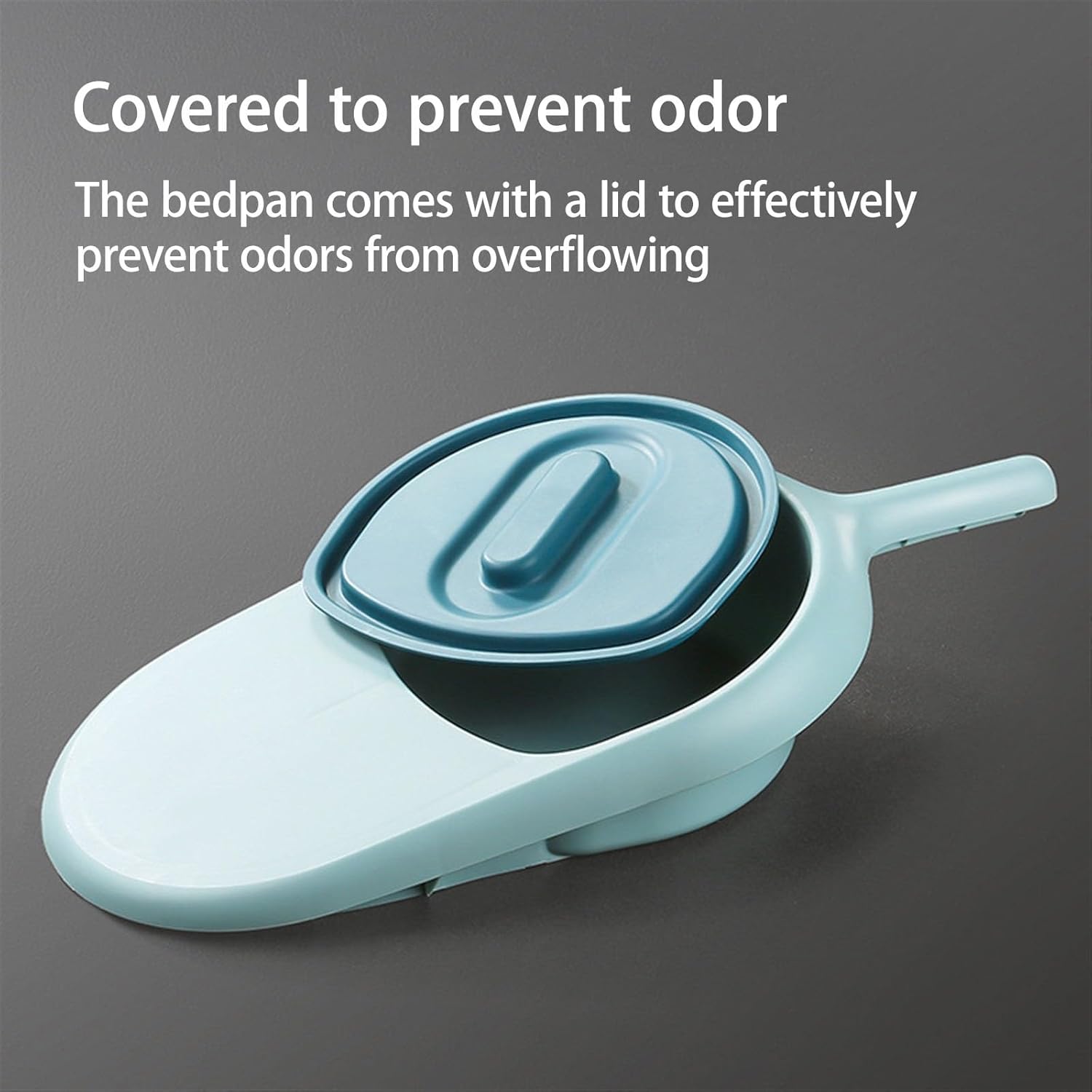 Bedpan with Handle and Guard Durable Bed Pans for Elderly Women Plastic Easy to Clean Potty Bedside Toilet for Adults, Hospitals, Home Use(Color:White Gray+Cushion), 2100ml
