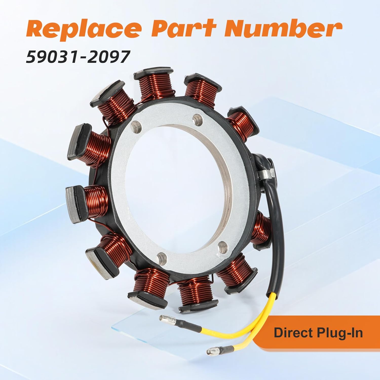 Stator Coil 59031-2097 Stator Coil Fits for Kawasaki KAF300 Mule 500 1993-1996, Mule 520 2000-2001, Mule 550 1997-2004, Engine Stator coil