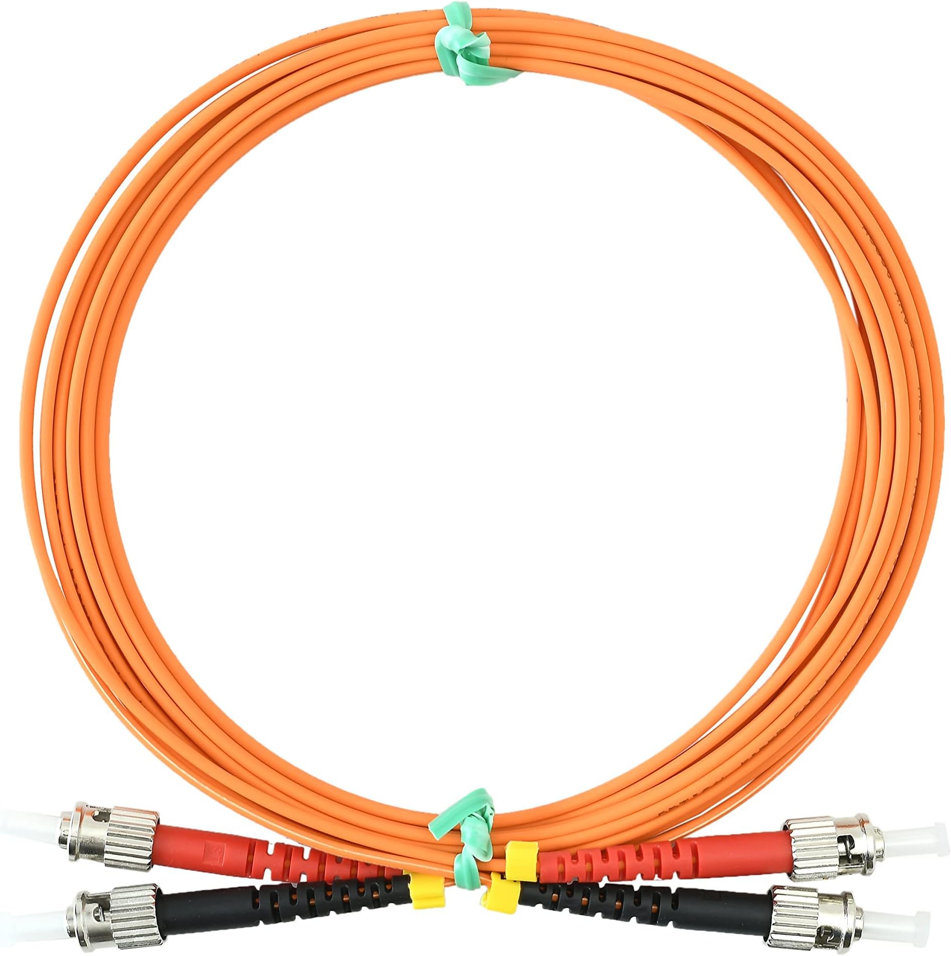 5M ST to ST Fiber Optic Patch Cable Multimode OM1 Duplex 62.5/125µm Optical Patch Cord 1G/10G Fiber Optic Cable ST-ST 5 Meter (16.4ft)