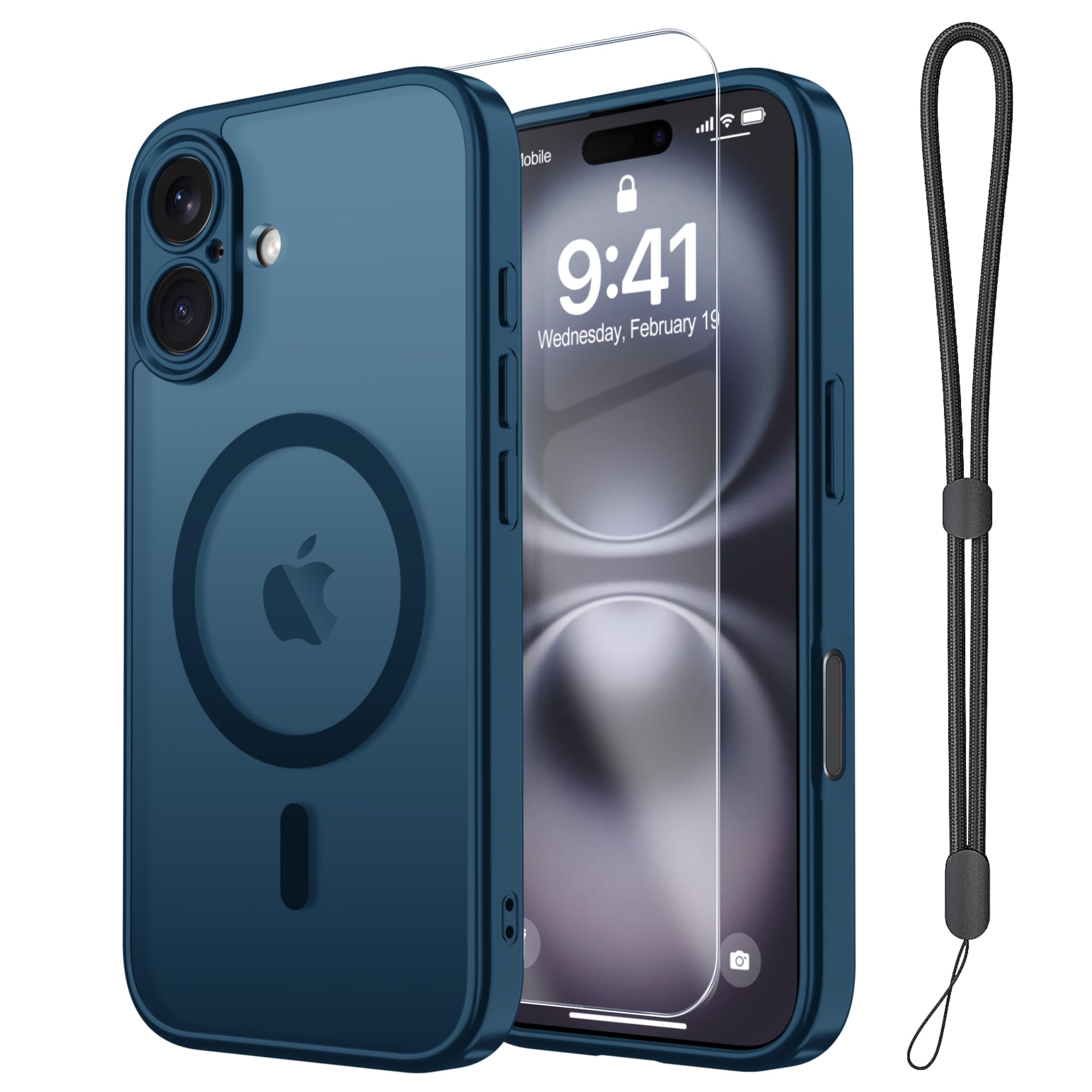The Janmitta Magnetic case for iPhone 16 showcases its slim profile, matte translucent finish, and integrated MagSafe ring.