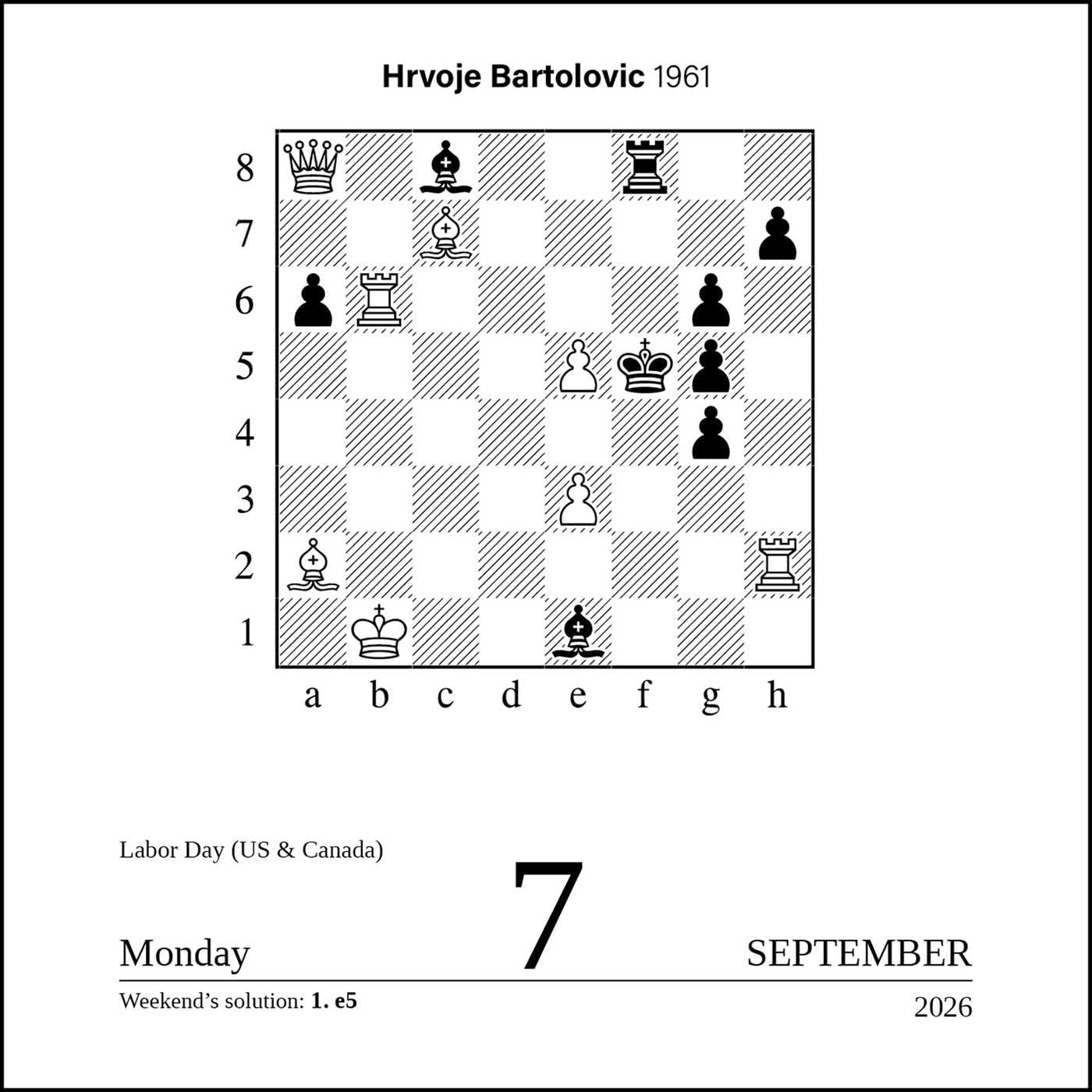 Chess 2026 Day-to-Day Calendar: A Year of Chess Puzzles