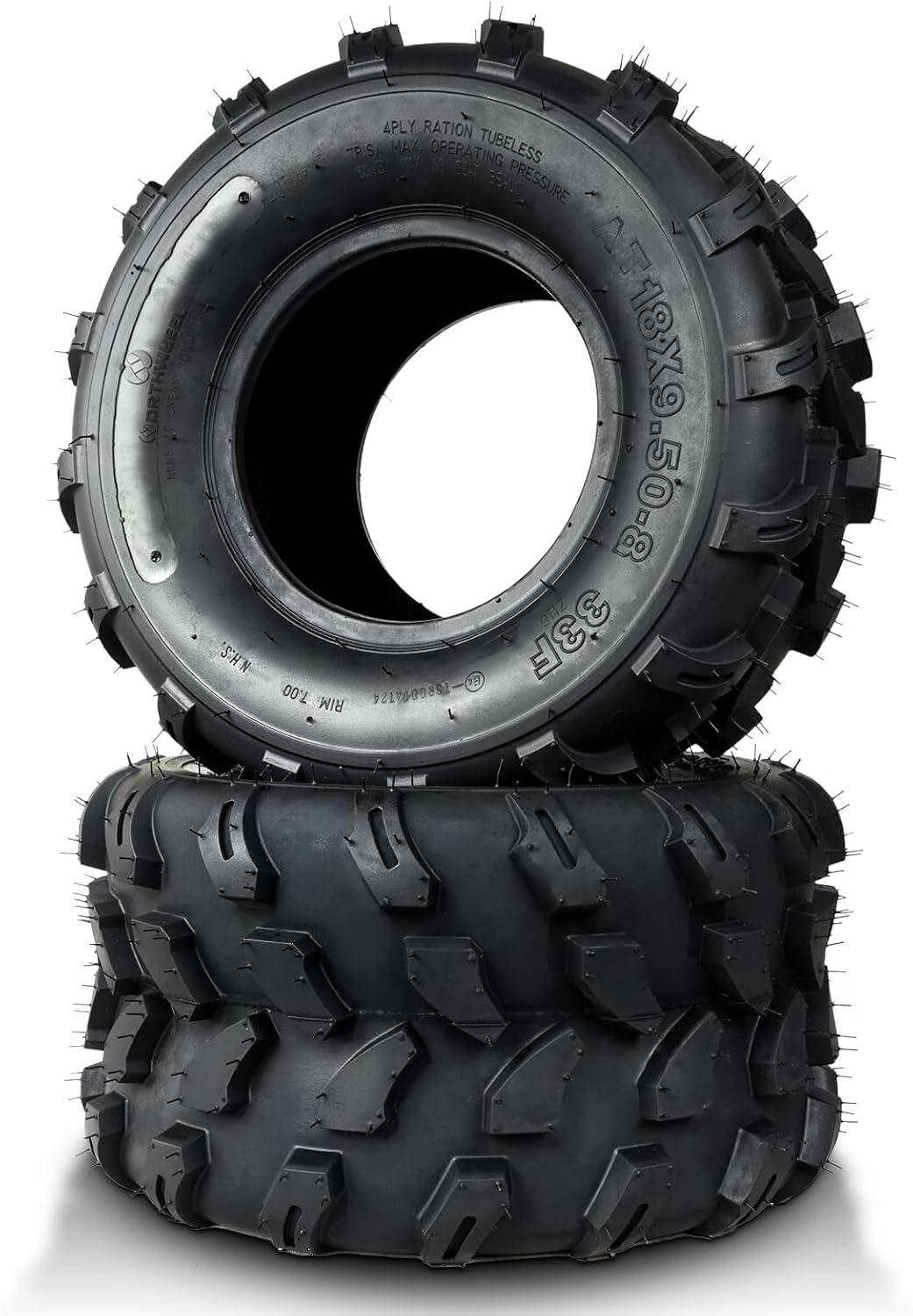 2PCS 18x9.50-8/18x9.5x8 Lawn Mower off-road ATV/UTV Tires, Load Capacity 255lbs, 4-Ply, Tubeless