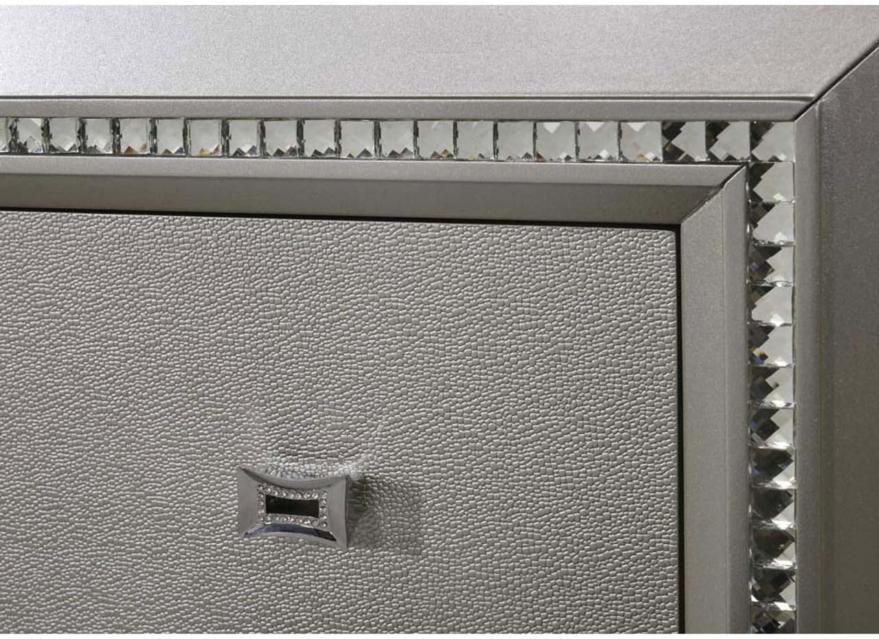 NewCosmos Acme Kaitlyn Nightstand in Champagne | 2-Drawer Contemporary Wood Rectangular Nightstand Champagne