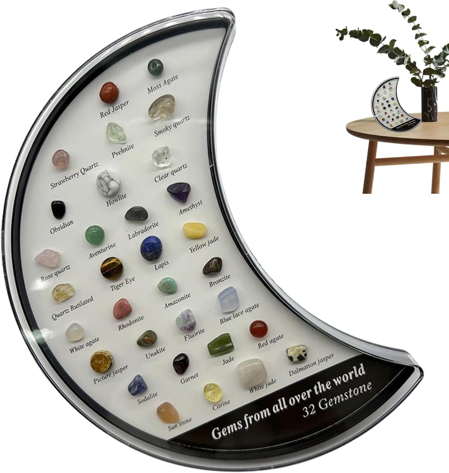 Rock Display Case - Gem Collector Box, Display | Transparent Storage with Adjustable Dividers, Reporistic Acrylic Panels, Lockable Lid Design, Showcase Box for Collectable Stones