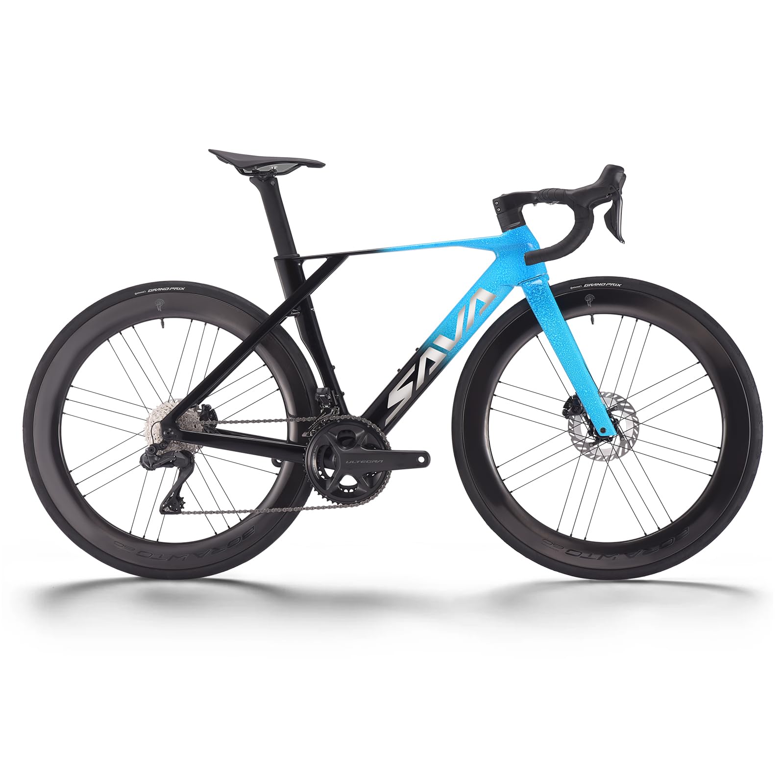 SAVADECK SLR8-Ultegra Full Carbon Road Bike, Carbon Fiber Frame Racing Bicycle with Shimano 105 R8170 24S Groupset and WTO 60 Wheelset, Hydraulic Disc Brakes, Ultra-Light Carbon Bike for Adults