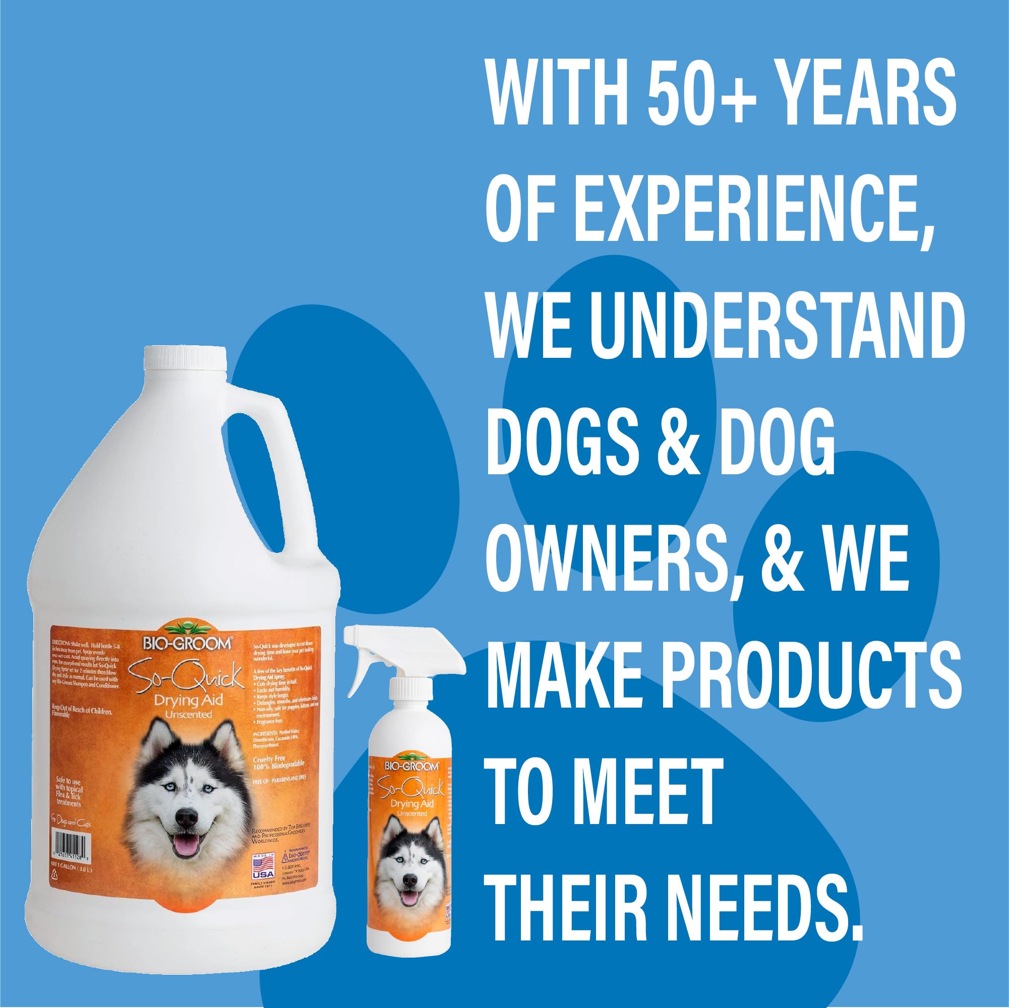 Bio-Groom So Quick - Schnelltrocknungsspray - Hundespray - Entwirrungsspray für Hunde - Unparfümiert und frei von Tierquälerei - 473 ml