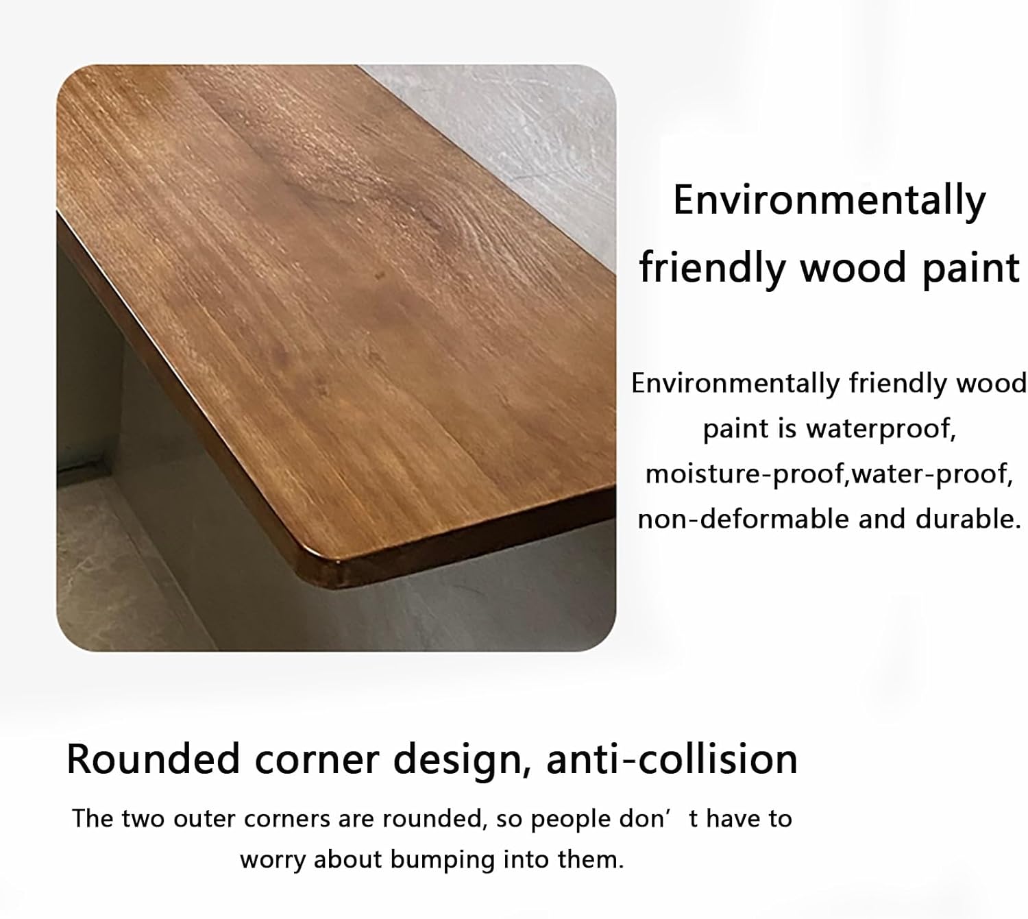 Wall desk fold down for small spaces,Wall mounted folding table,Wall mount desk,Made of pine wood, bracket structure, stable, solid materials, outstanding texture, anti-collision design(60*30cm/23.6*1