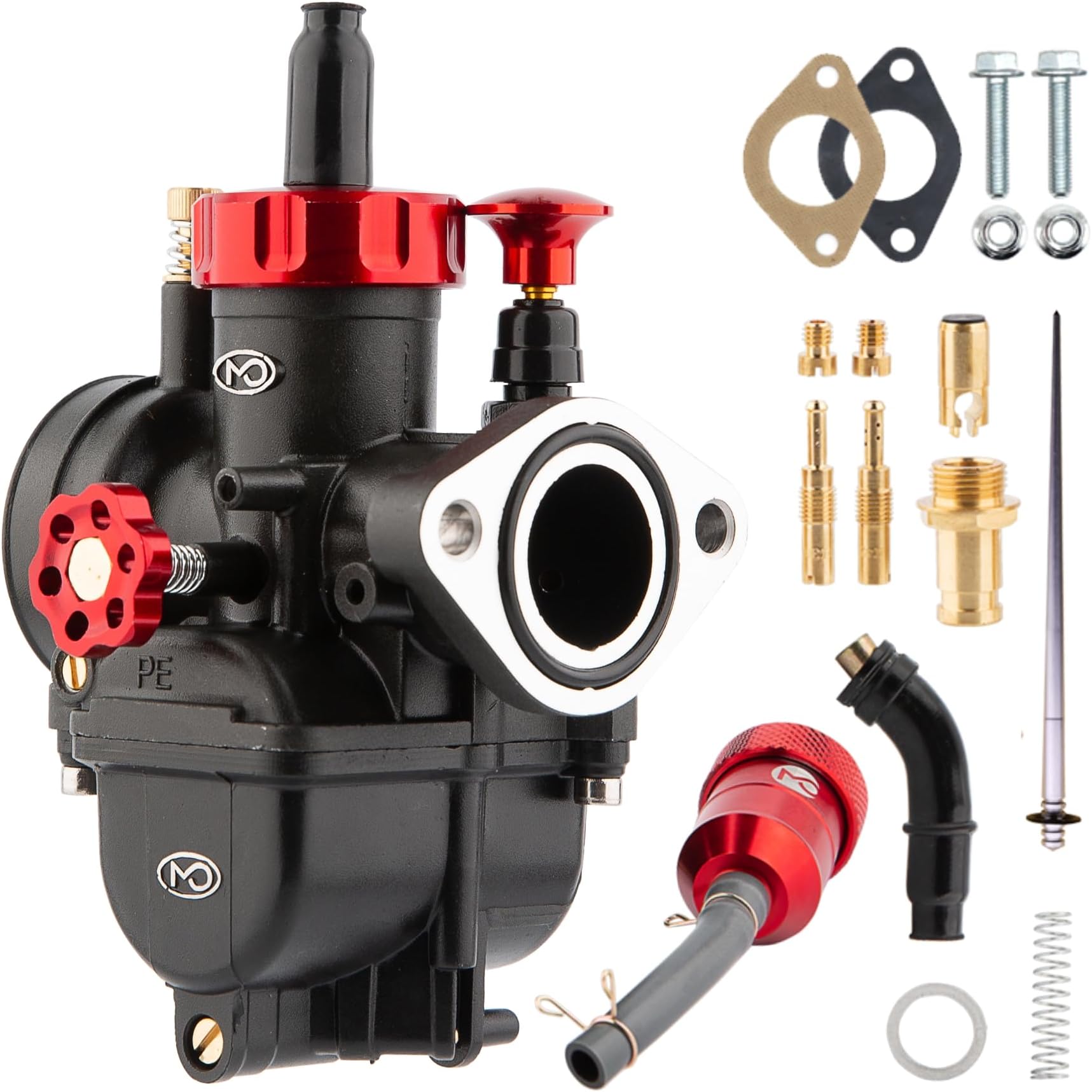 PE19 Carburetor 19mm Carb for Flange Motorcycle Engine 100cc to 125cc Dirt Pit Bike Mini Bike Motocross Scooter ATV Quad