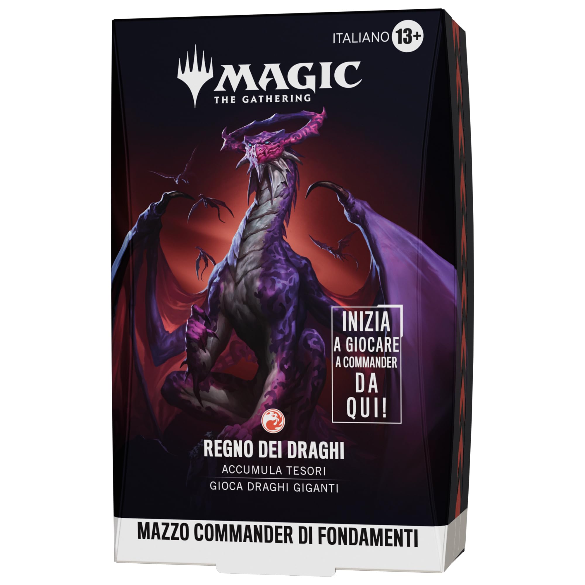 Mazzo Commander Fondamenti Magic: The Gathering - Regno dei Draghi | Mazzo da 100 carte e accessori (Versione Italiana)