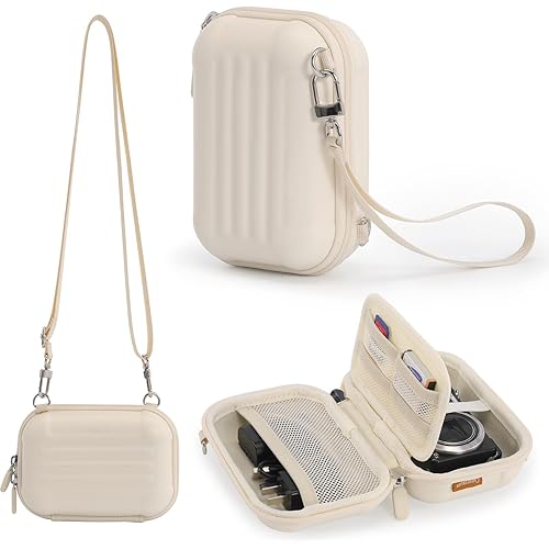 Cwatcun Carrying & Protective Case for Digital Camera with 2 Carrying Ways, Hardshell Lightweight Small Camera Sling Case Compatible with KODAK PIXPRO/Canon PowerShot/Sony DSCW800 DSCW830