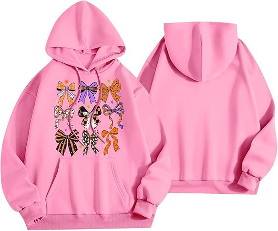 Halloween Hoodies for Women 2025 Fall Fashion Long Sleeve Cute Ghost Graphic Lightweight Hoodie with Pockets