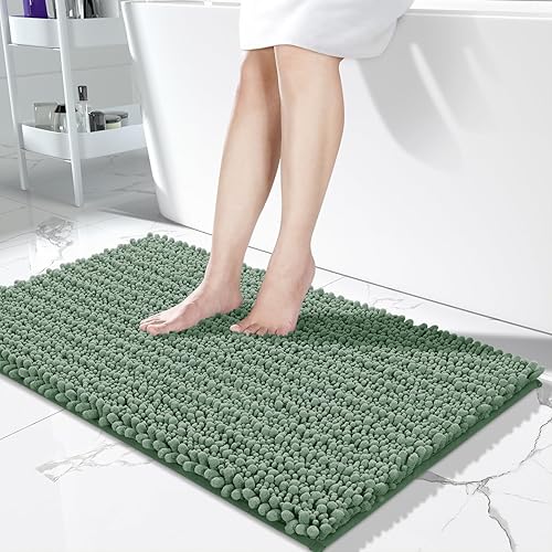 Miniatura 95 de Yimobra Alfombras de baño grandes antideslizantes lavables de 36 x 24 pulgadas, tapete de baño de chenilla ultra suave y absorbente, alfombra de