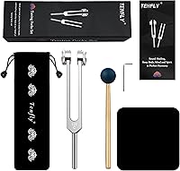 Vista 8 de 128 Hz Pesos de Horquilla de Afinación de Aluminio Grado Clínico Nervio/Sensorial con Martillo de Silicona Negra, Paño de Limpieza y Estuche