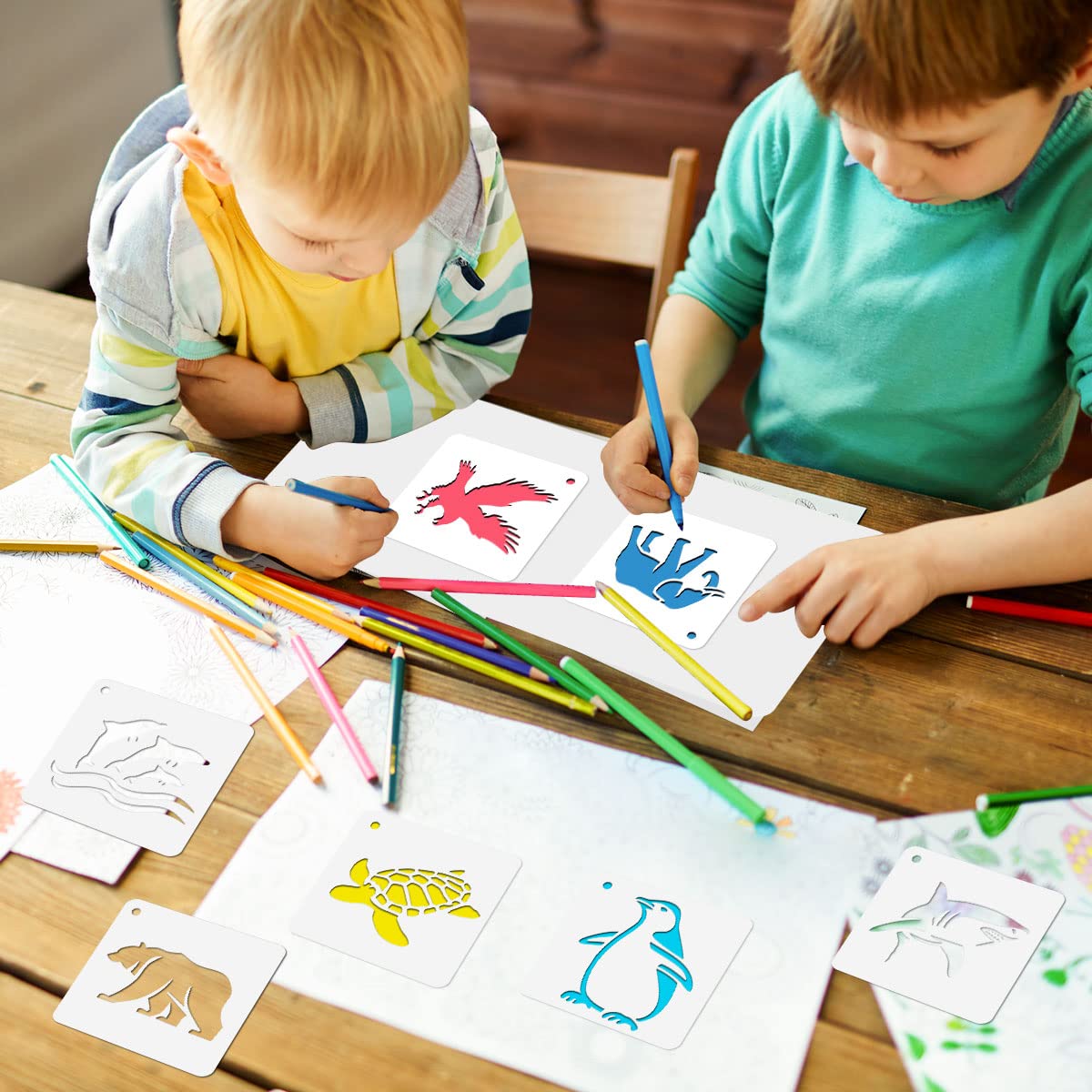 OOTSR 60 Pcs Painting Stencils for Craft Reusable Drawing Craft Stencils DIY - Image 4