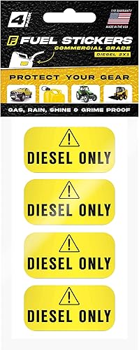 Fuel Stickers - Adhesivo solo diésel (amarillo), etiquetas para tractores, construcción y equipos pesados, a prueba de clima, extremo, etiquetas