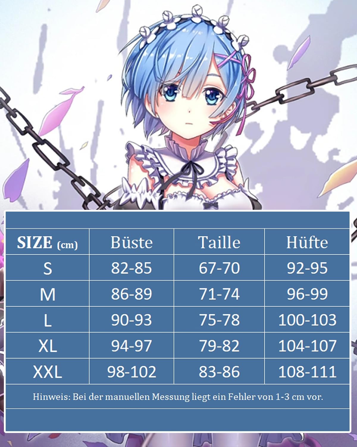 Fiamll Anime Ram Rem Cosplay Disfraz Emilia Outfit Re Life In A Different World From Zero Maid Vestido Uniforme Completo Set Carnaval Dress Up Traje con Peluca para Mujeres Niñas