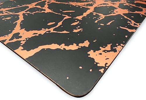 Miniatura 7 de Dainty Home Juego de 4 manteles individuales de mármol, lavables en oro rosa negro, 15 x 15 pulgadas, resistentes al calor, antideslizantes,
