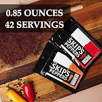 Vista 4 de Skips Peppers - Mezcla original, 0.85 oz - Molido original de pimientos ahumados, sabor dulce ahumado, perfecto para recetas de chile, pescado