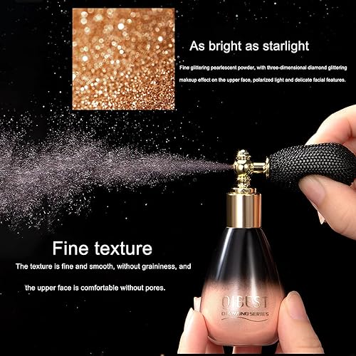 Miniatura 6 de CkFyahp Polvo de Hadas con purpurina en aerosol de 3 colores resaltador en polvo para el cuerpo cara cabello plateado rosa dorado brillante