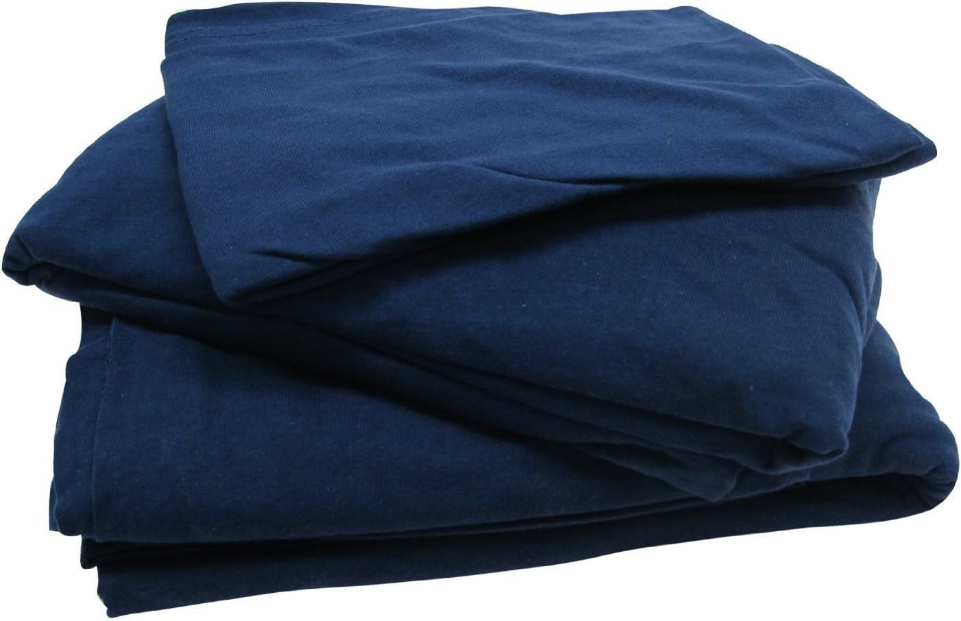 Gilbins Jersey Knit 3 Pc. Twin Sheet & Pillowcase Set - Navy