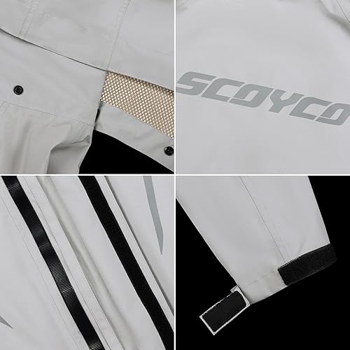 Miniatura 2 de Scoyco Traje de lluvia para motocicleta, chaqueta y pantalones reflectantes para lluvia