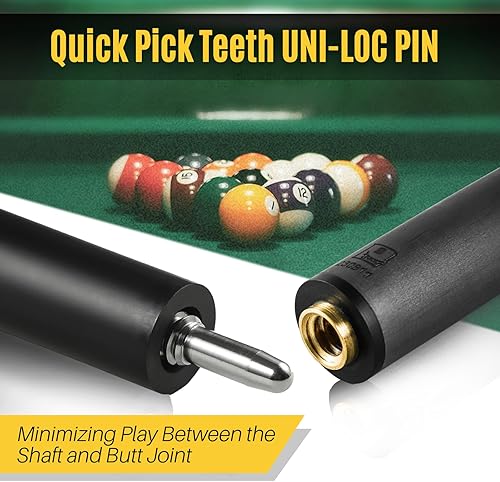 Miniatura 6 de Little Monster - Taco de salto de fibra de carbono, 3 piezas, taco de piscina, eje de taco de salto de baja desviación, punta de 0.508 in con bolsa