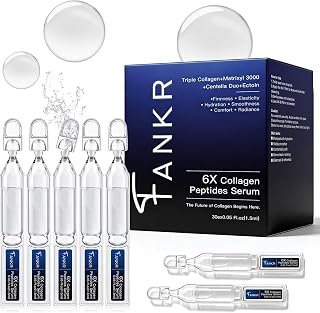 Fankr 6X Triple Collagen Peptides Face Serum - Anti-Aging Ampoules for Firming, Smoothing & Hydration (30x 1.5mL)