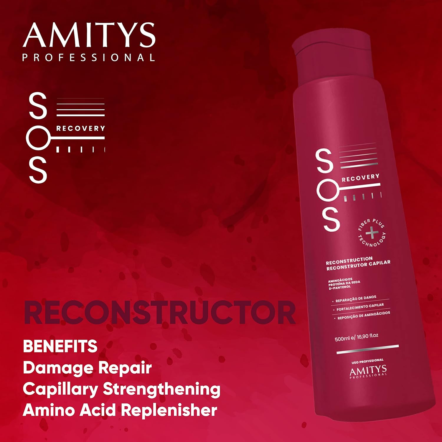 SOS Capillary Reconstruction, Repair Damaged Hair, Hydrating, Essential Amino Acids, Silk Protein, D-Panthenol, 500 milliliters