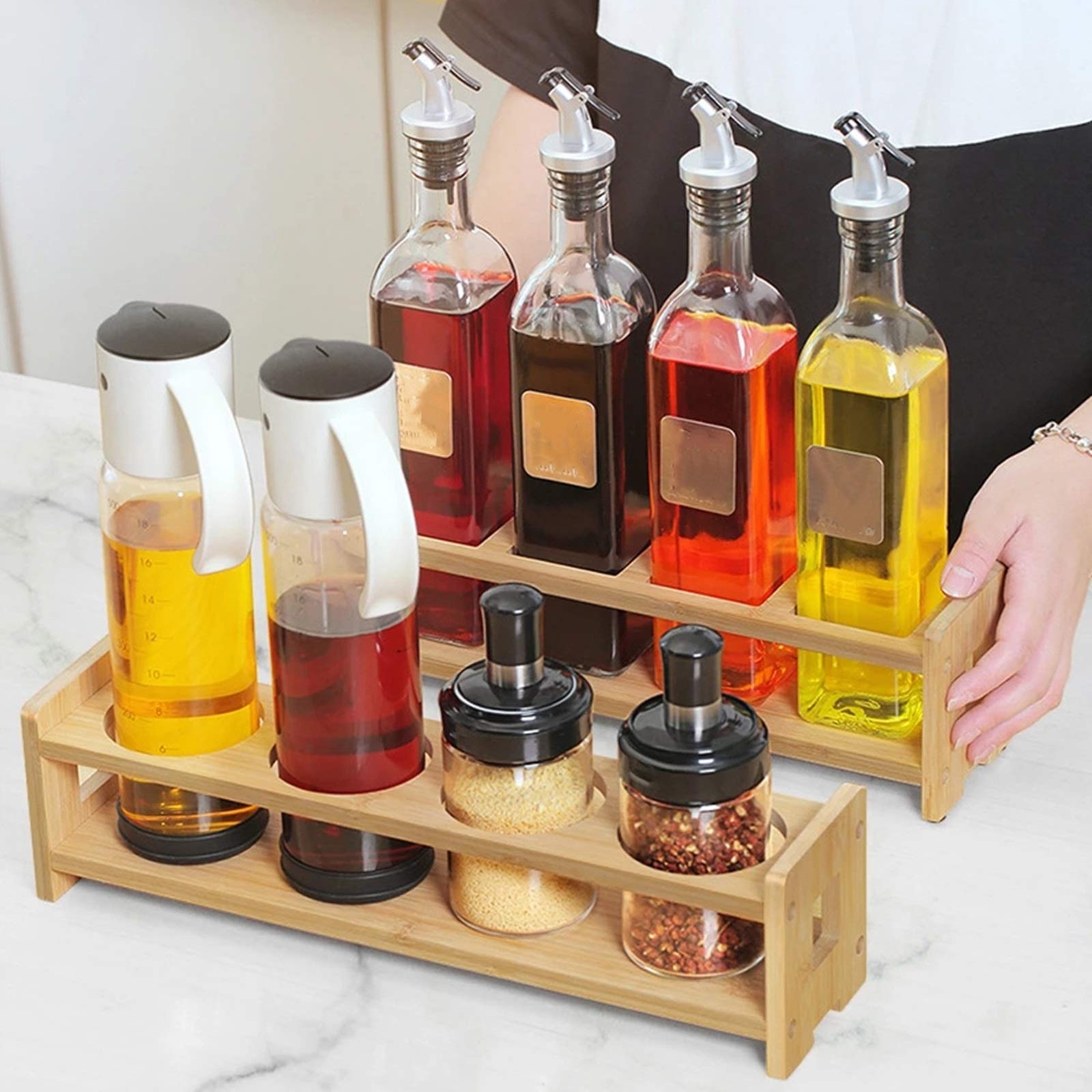 Condimentador de Cocina Tarras de la botella especia Dispensador Almacenamiento almacenamiento cocina Rack para Familias y Restaurantes