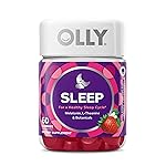 OLLY Sleep Gummy, 3 mg Melatonin, L-Theanine, Chamomile, Lemon Balm, Sleep Aid, Strawberry, 60 Count