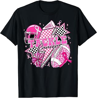 Tackle Cancer Football Pink Ribbon Cheer Breast Cancer Aware T-Shirt