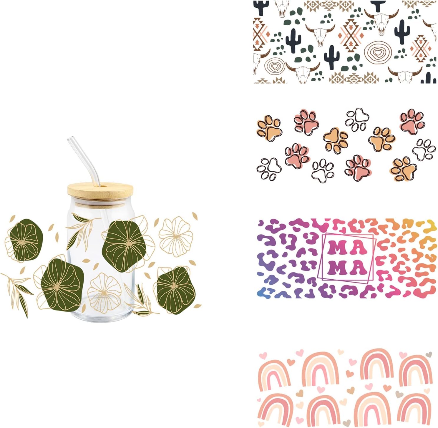 Amazon.com: UV Packaging Transfer Sticker DIY Gift Cup Bottle Jar ...