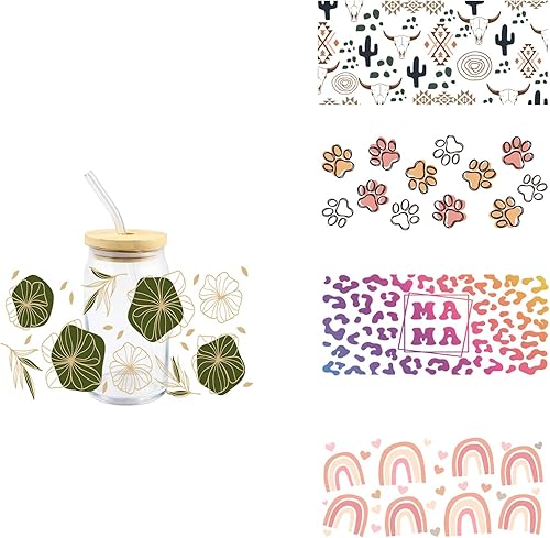 Adhesivo de transferencia de embalaje UV, vaso de regalo, botella de regalo, impermeable, fuerte viscosidad, calcomanía personalizada, calcomanía de