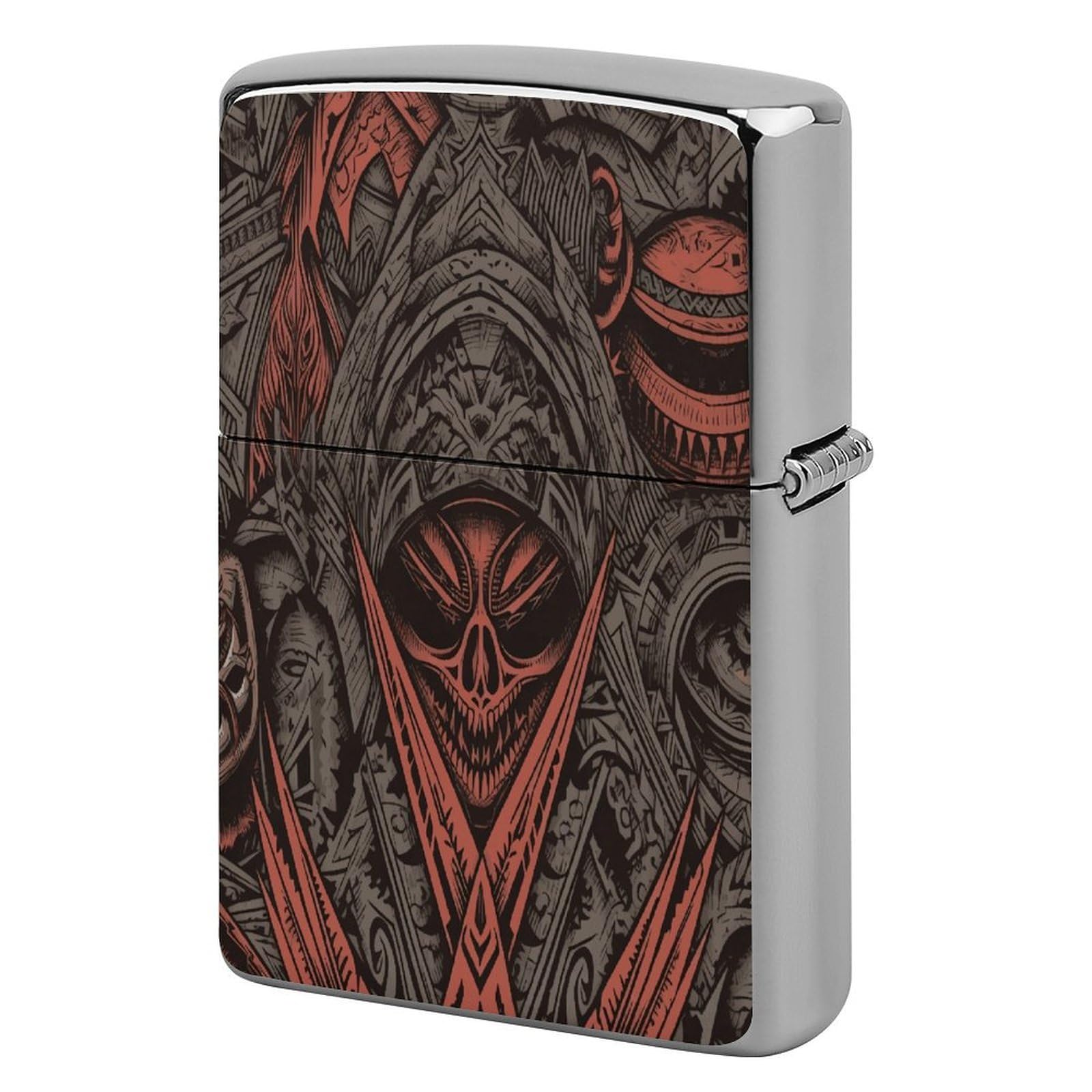 Btcowzrv Style Horror Pictures Metal Lighter Case Sleeve Cover Holder