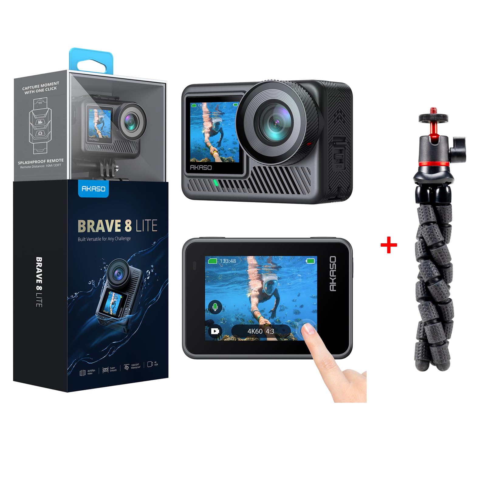 Amazon.com : AKASO Brave 8 Lite 4K60fps Action Camera with 