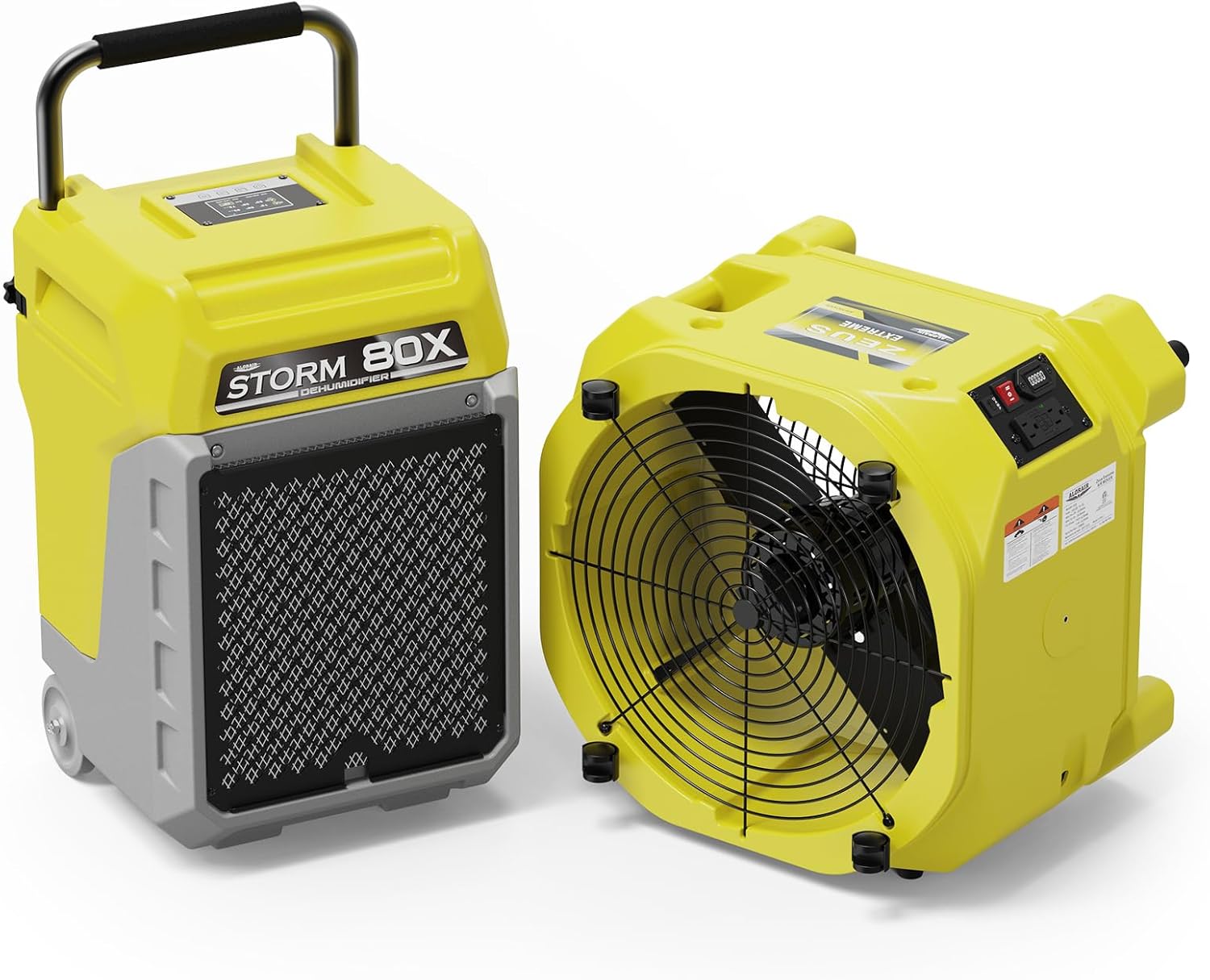 ALORAIR 1 x Commercial Dehumidifier and 1 x Air Mover Combo Package for Flood Repair, Water Damage Restoration, Winter Storm Moisture Remove, Basement, Industrial Usage