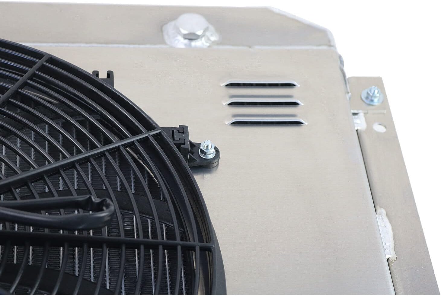 Aluminium Radiator for 1971-1978 Dodge B100 B200 B300 B/D/W Series Pickup 5.2L 5.9L 6.6L 7.2L V8 Gas, 4 Row Full Aluminium Radiator + 16 Inch Fan + Shroud + Thermostat Relay Kit