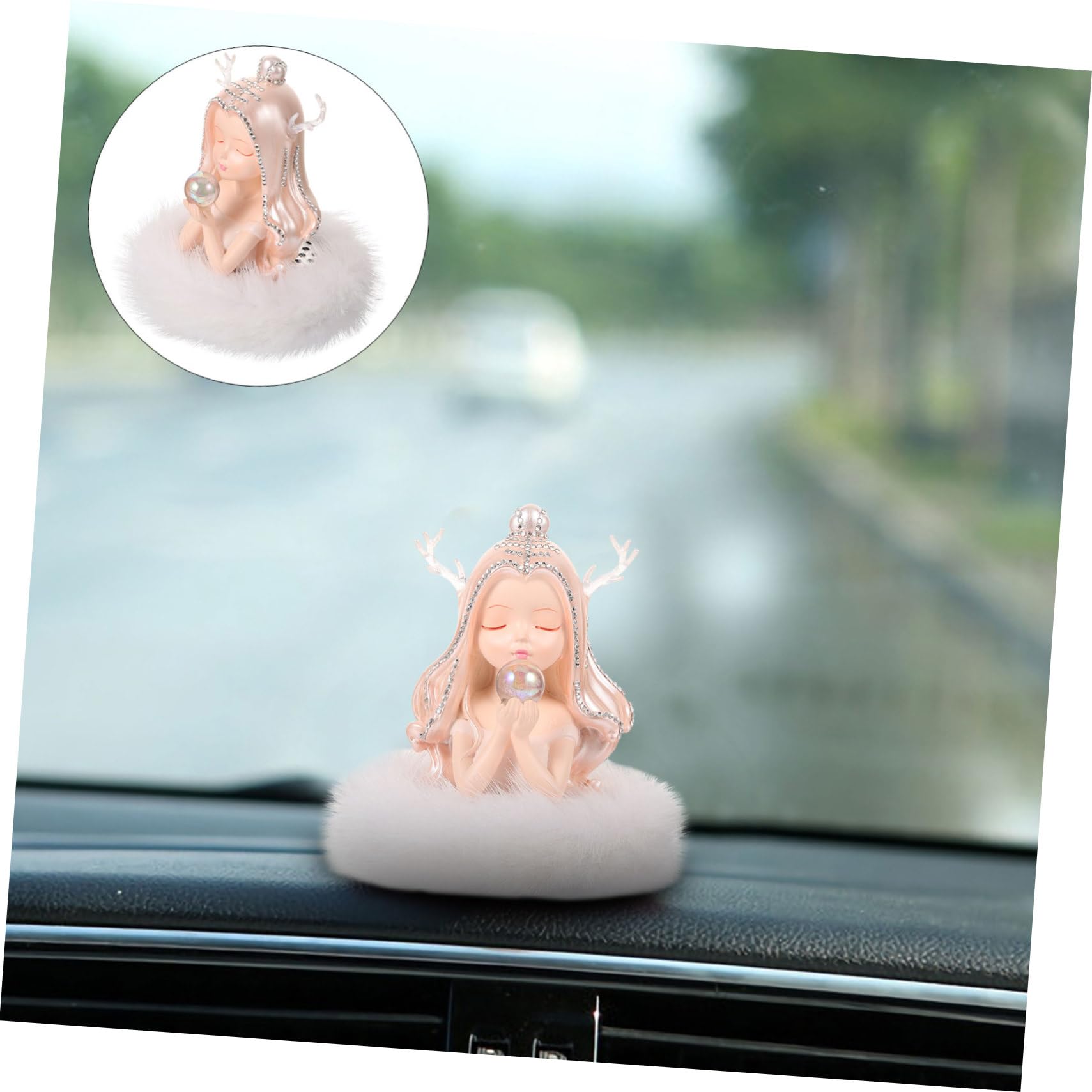 ULTECHNOVO Profumatore Auto in Resina a Forma di Angelo Base Abbinata, Decorazione Elegante per Interni Auto, Facile da Mantenere e Rinfresca L'aria