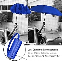 Vista 112 de LANBRELLA Paraguas plegable inverso compacto paraguas de viaje a prueba de viento automático Negro