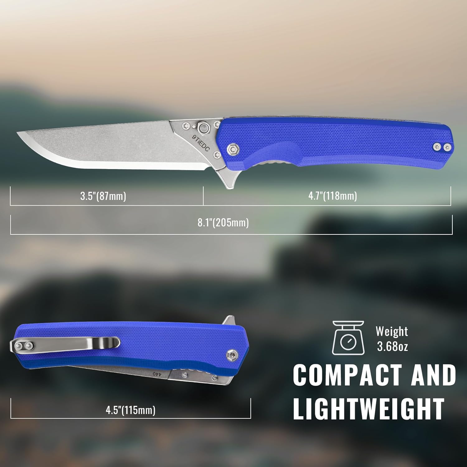 Folding Pocket Flipper Knife, 4pcs Replaceable Blades, 3.5" 440 Steel Blade G10 Handle EDC Knife with Pocket Clip for Men Women, Sharp Camping Survival Hiking, Outdoor or Indoor Carry Knives