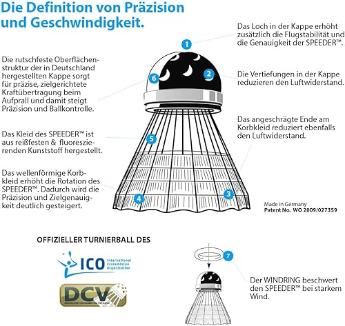 Miniatura 4 de Speedminton Night 3Pk Speeder Tube Birdies para juegos al aire libre velocidad bádmintonCrossminton