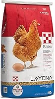 Purina Layena Pellets Chicken Feed for Laying Hens, 50 lb Bag - Oyster Strong System for Strong Shells & Nutritious Eggs