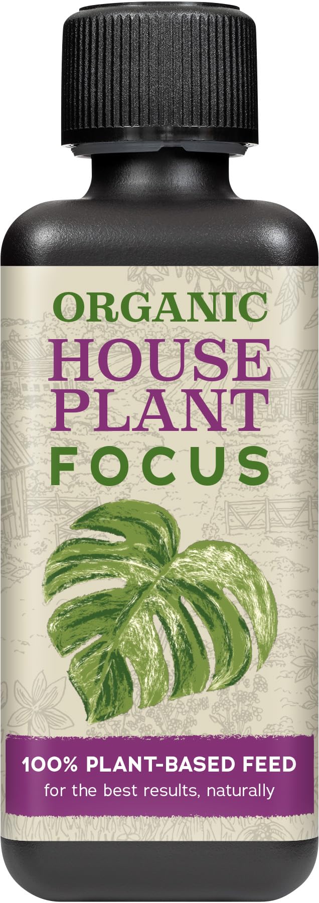 Organic Houseplant Focus Concentrated Liquid Fertiliser, 300ml - Fertiliser for Indoor Plants - Plant-Based Professional Grade House Plant Food Concentrate with Kelp Seaweed Extract - Makes 60L Feed