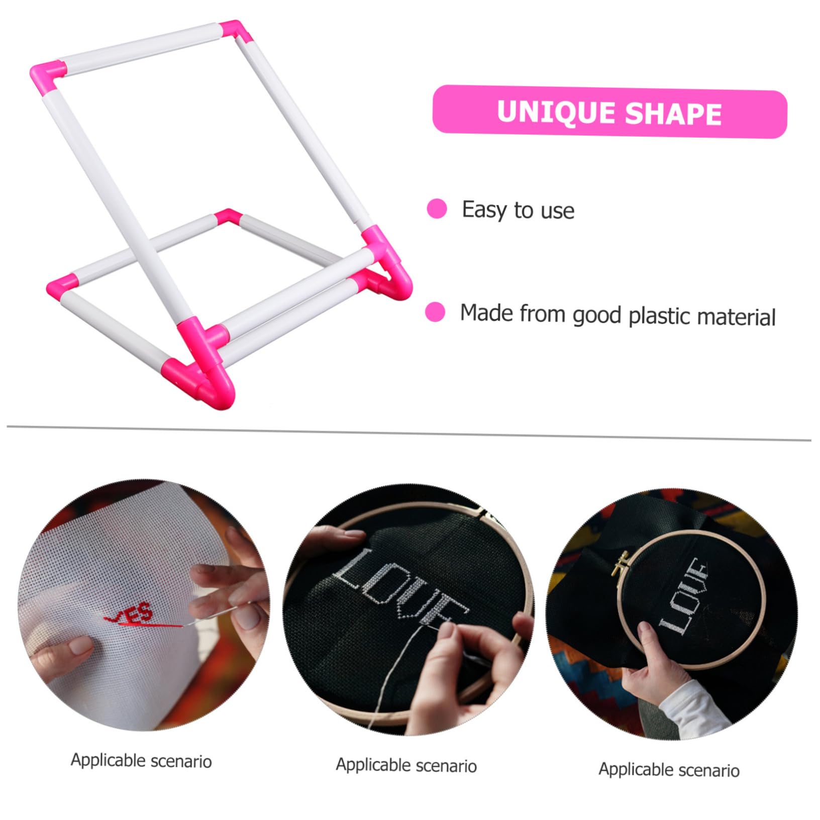 Hemobllo Aro De Bordado Plástico Pequeño Clip Ajustable Para Punto De Cruz Hobby Manualidades Artísticas Uso Diario