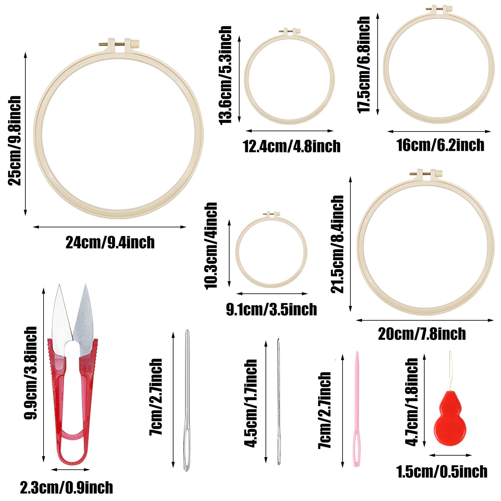 Woohome Punch Needle Kit, Kit per Ricamo con Ago da Punzonatura, Punch Needle Panno, Filato di Colore e Punch Needle Strumenti per Adulti, Principianti (21 Pz Kit di Avviamento)